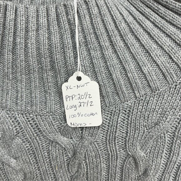 XL KAREN SCOTT CABLE SWEATER GRAY NWT - Picture 9 of 10